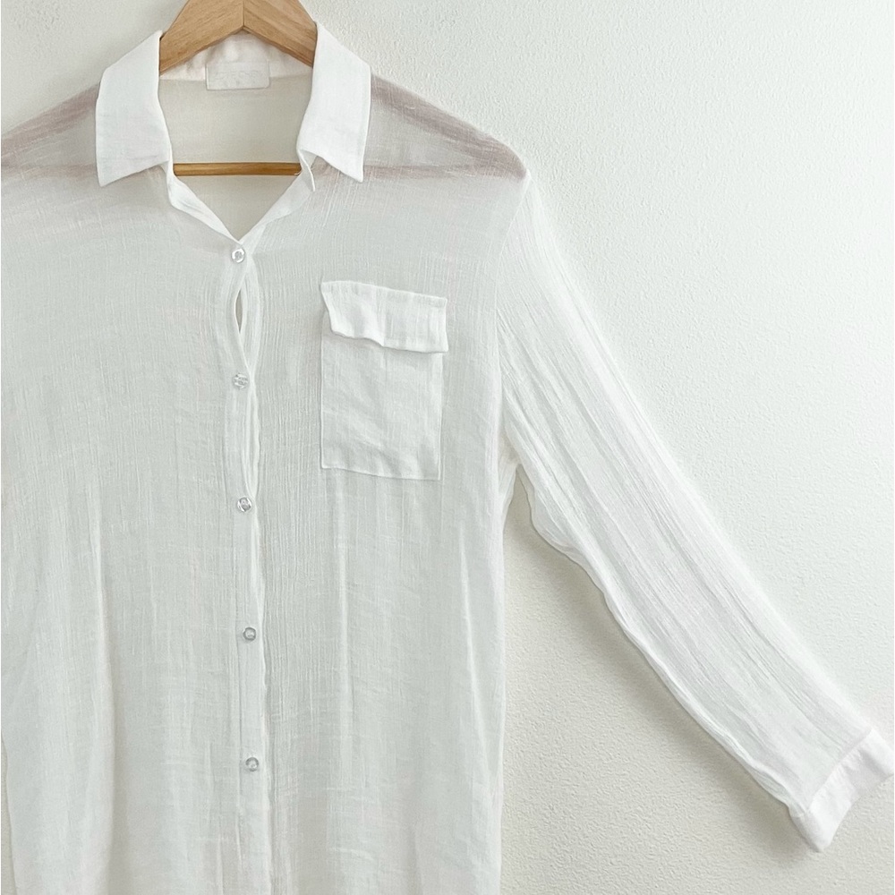 Zoye Chen | White Long Sleeve Button Down
